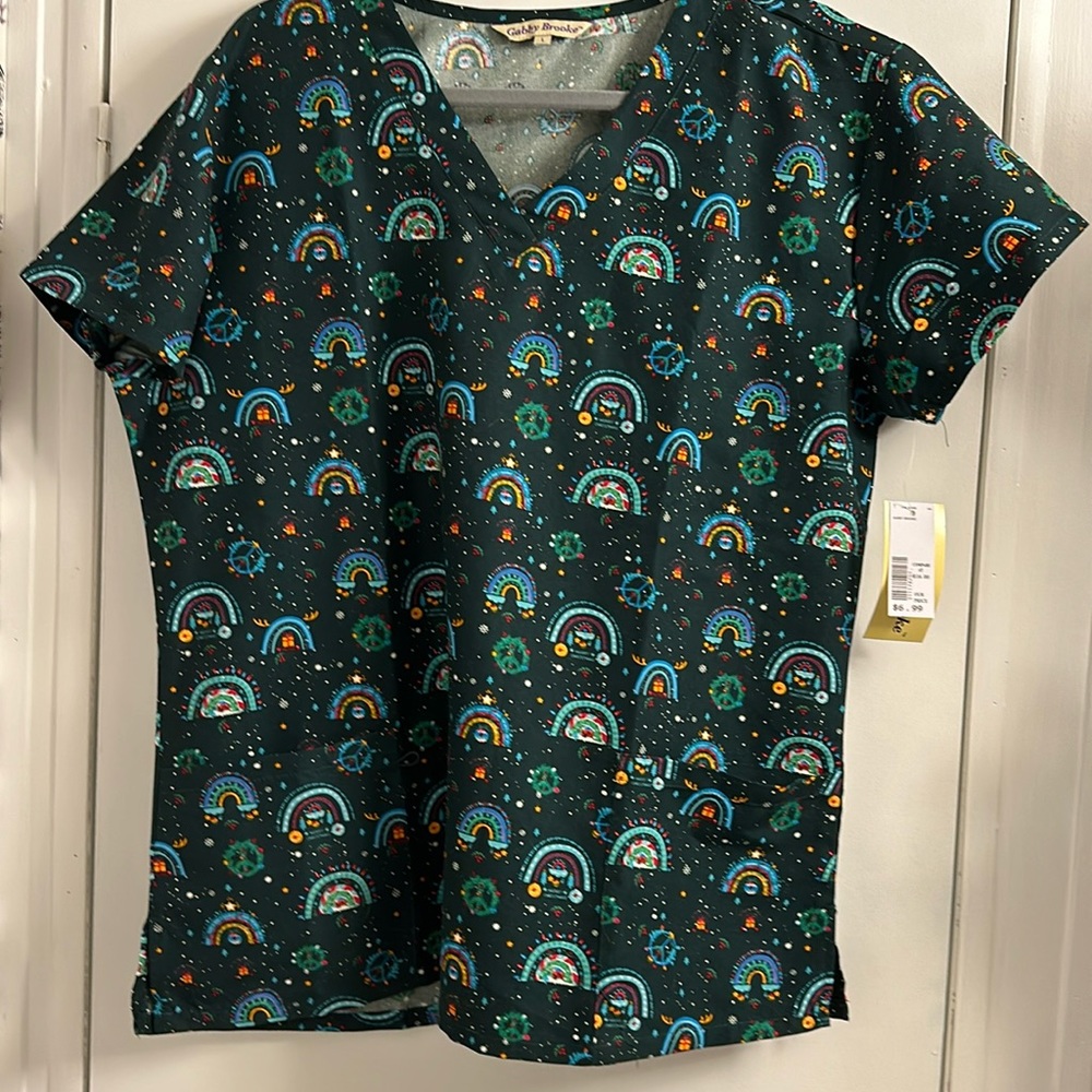 Christmas Scrub Top Large